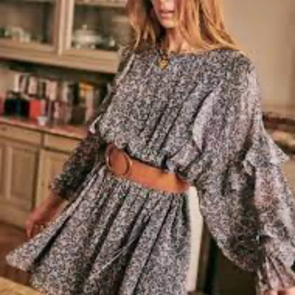 Suzanne Robe Lali Blooming Bleu Size 42 - Picture 3 of 3